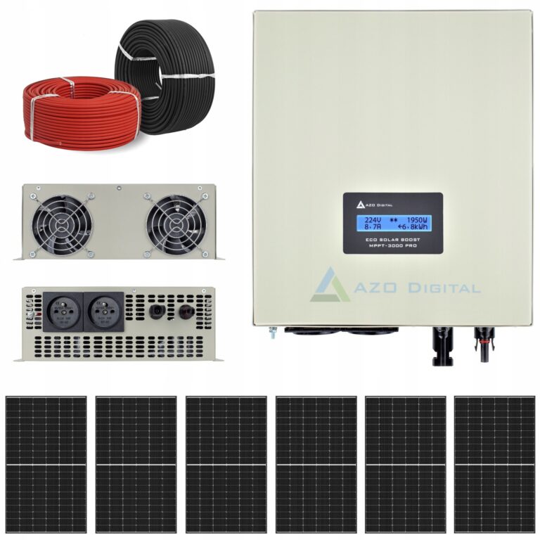 Home zestaw grzania wody cwu 2610w azo boost 3000 mppt pro 6x panel pv kable